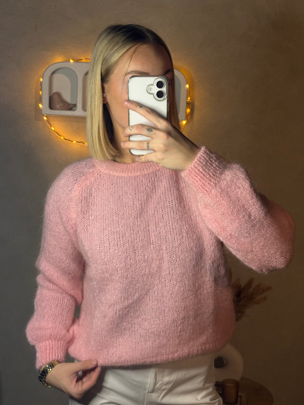 Pull Jeanne vieux rose