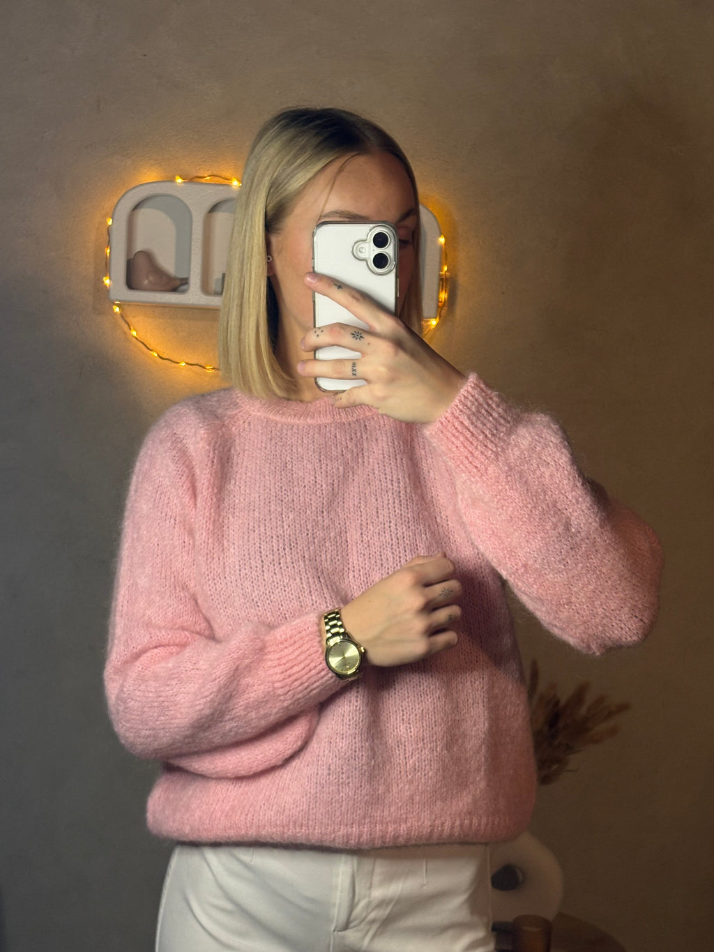 Pull Jeanne vieux rose